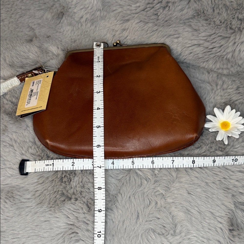 Patricia Nash Map Print Brown Leather Wristlet Clutch, NWT - Picture 6 of 10